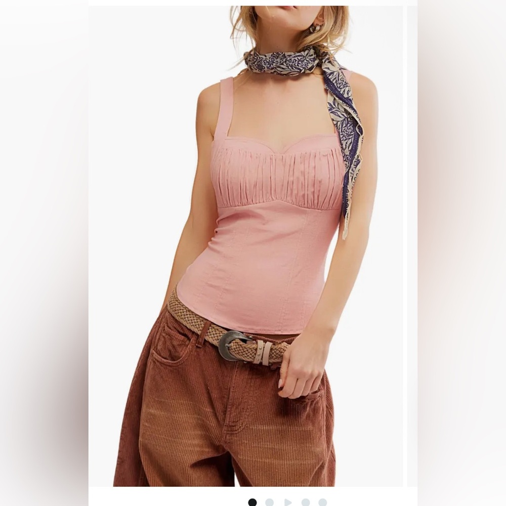 NWT Free People Woman’s Small Sasha Corset In Mellow Rose Sleeveless Tank Top